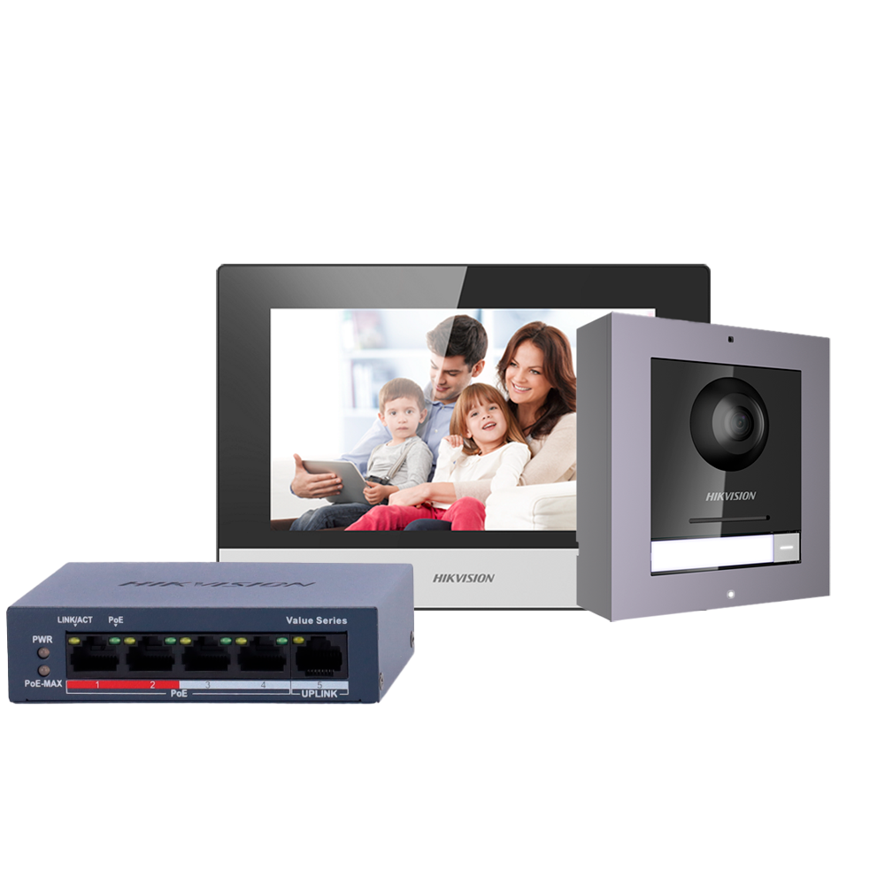 Kit videoportero IP WiFi PoE Hikvision